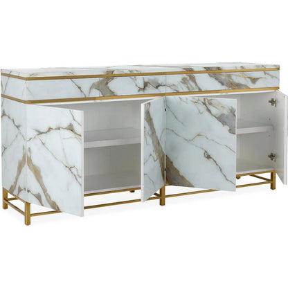Marbled Four-Door Sideboard by John-Richard in white. Made from unique in a unique style.