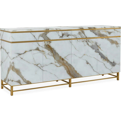 Marbled Four-Door Sideboard by John-Richard in white. Made from unique in a unique style.