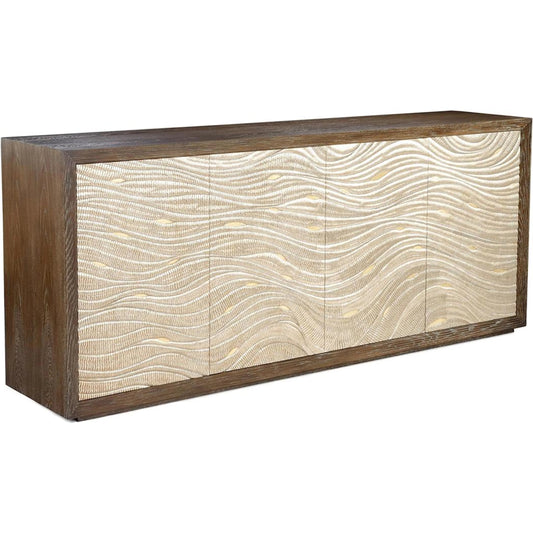 Nagare Four-Door Credenza by John-Richard in fallstaff, valyrian gold. Made from unique in a unique style.