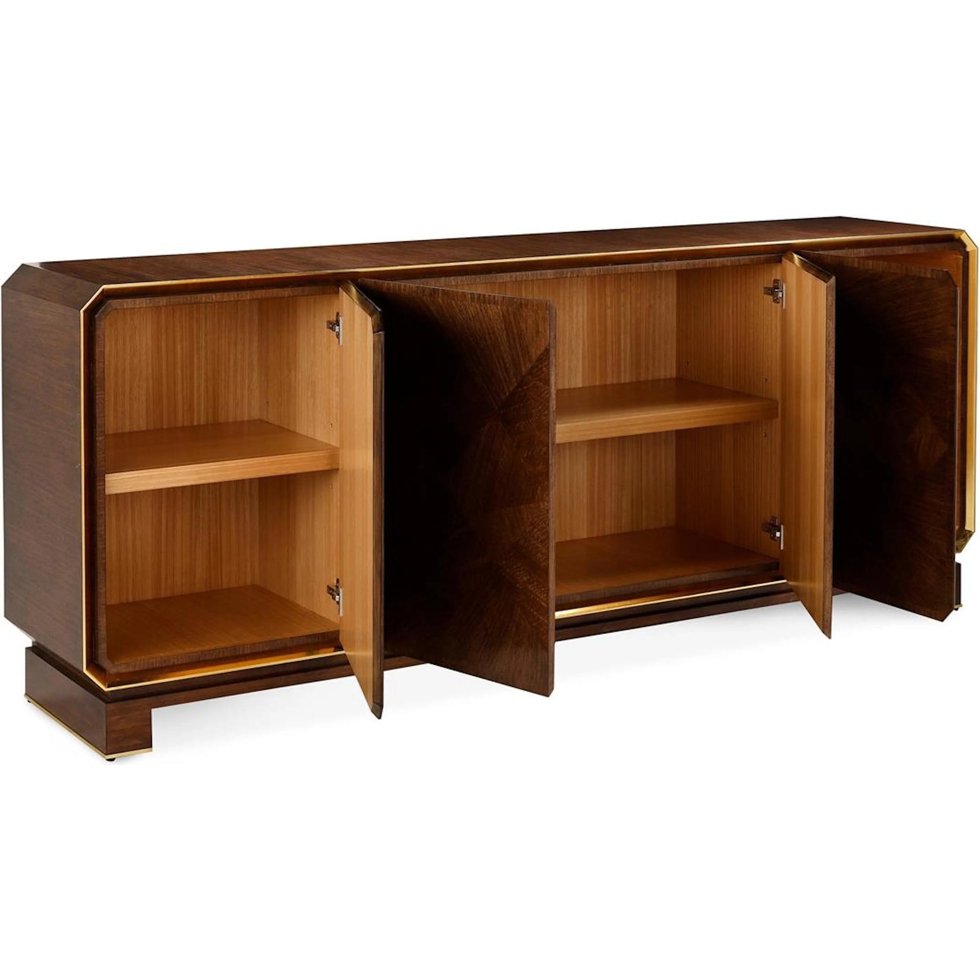Rowan Four-Door Credenza by John-Richard in black. Made from unique in a unique style.