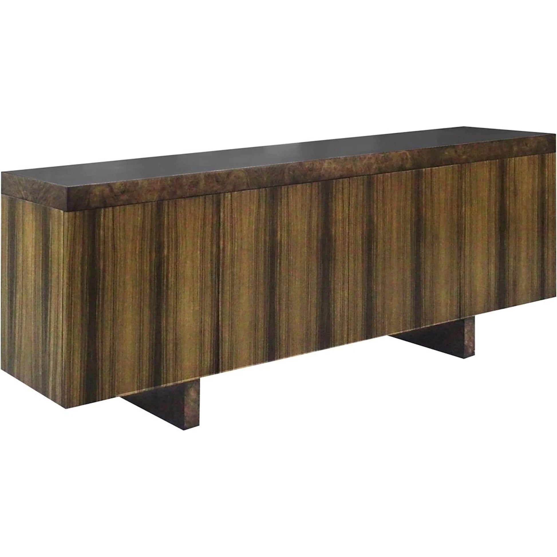 Aldeano Four-Door Sideboard by John-Richard in black and medium walnut, serino. Made from paldao wood in a traditional style.