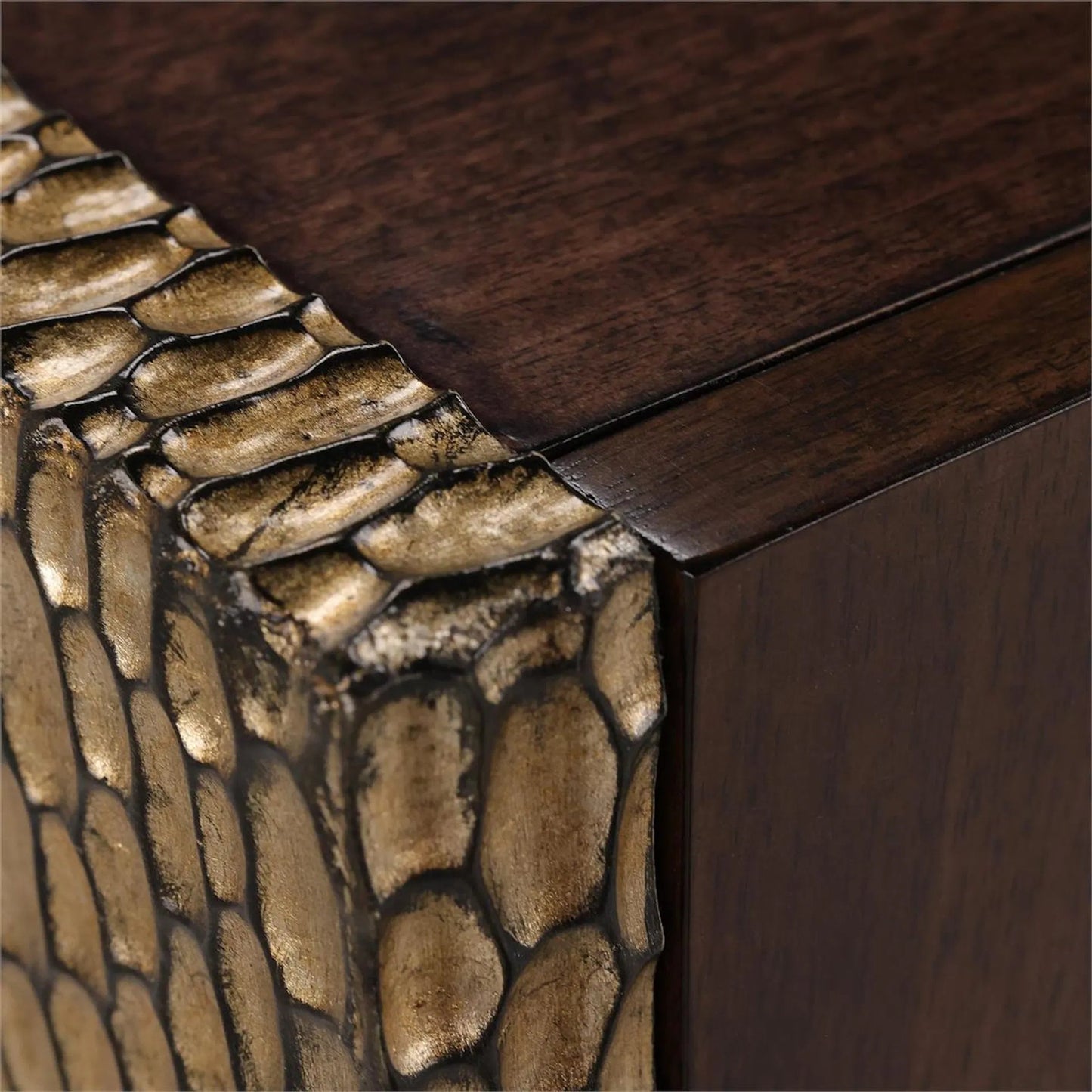 005 SI-2537161 | Closeup | Cameroon Four-Door Credenza by John-Richard in black. Made from unique in a unique style.