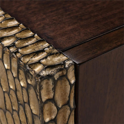 Cameroon Four-Door Credenza by John-Richard in black. Made from unique in a unique style.