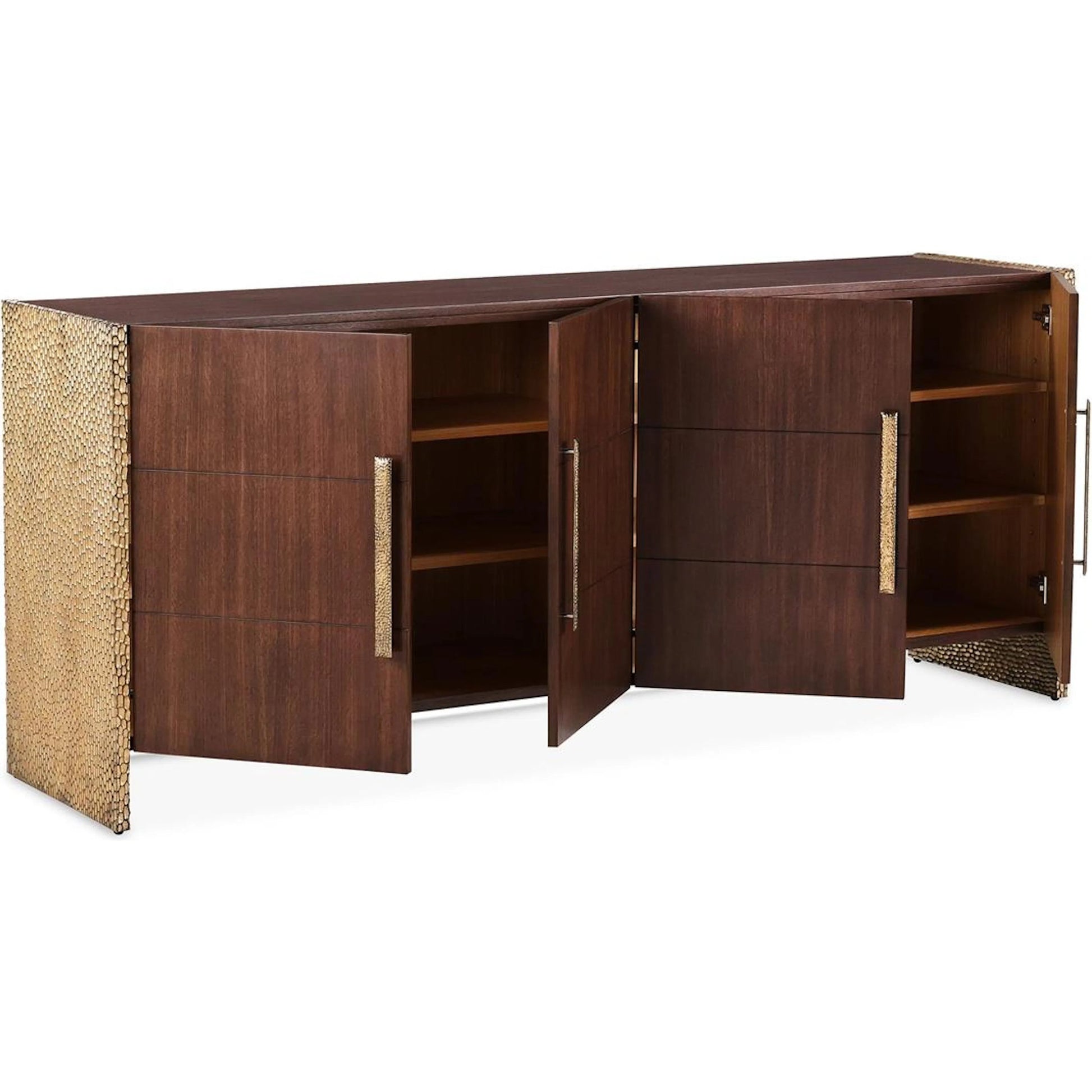 Cameroon Four-Door Credenza by John-Richard in black. Made from unique in a unique style.