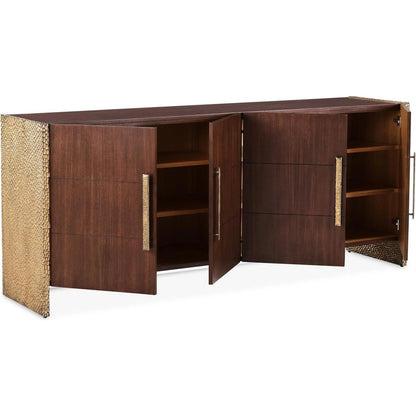 Cameroon Four-Door Credenza by John-Richard in black. Made from unique in a unique style.