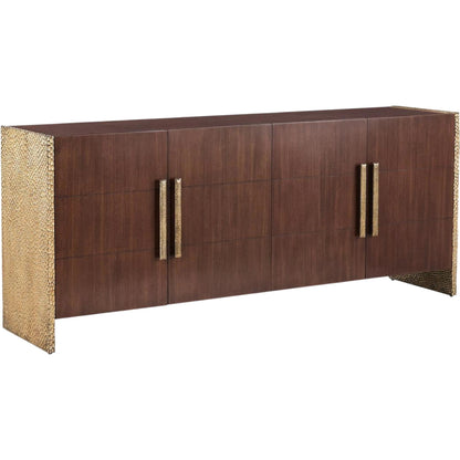 Cameroon Four-Door Credenza by John-Richard in black. Made from unique in a unique style.