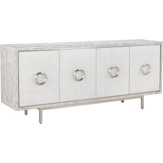 Annelise Four-Door Sideboard by John-Richard in white. Made from unique in a modern style.