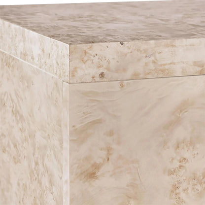 Envoy Four-Door Credenza by John-Richard in white and canvass. Made from mappa burl in a transitional style.