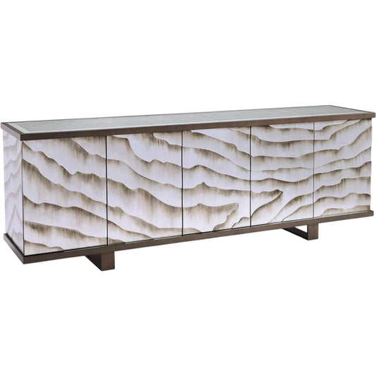 Terrain Five-Door Credenza by John-Richard in terraces, indo bronze. Made from unique in a unique style.