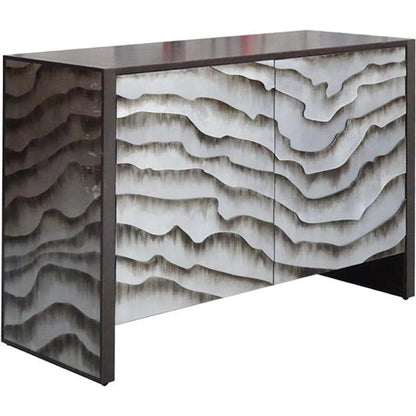 Terrain Two-Door Cabinet by John-Richard in black and light smoked eucalyptus, terraces. Made from unique in a modern style.