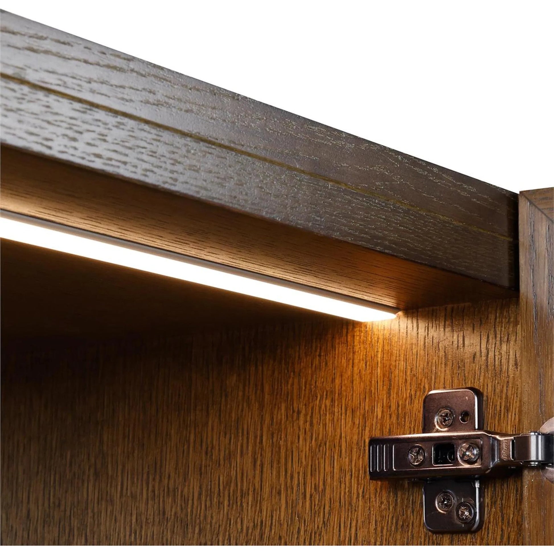 Suffolk Four-Door Lighted Credenza by John-Richard in black. Made from unique in a unique style.