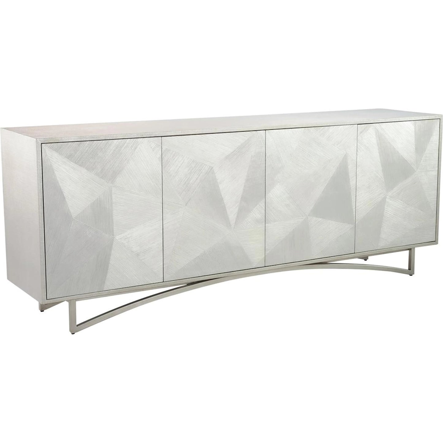 001 SI-2374090 | Primary Silo | Vertex Four-Door Sideboard by John-Richard in gray and silver white wash, pewter. Made from unique in a transitional style.