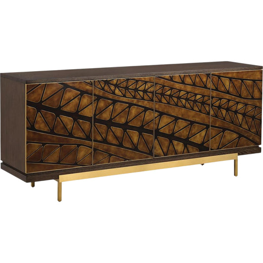 Desmond Four-Door Sideboard by John-Richard in black. Made from unique in a unique style.