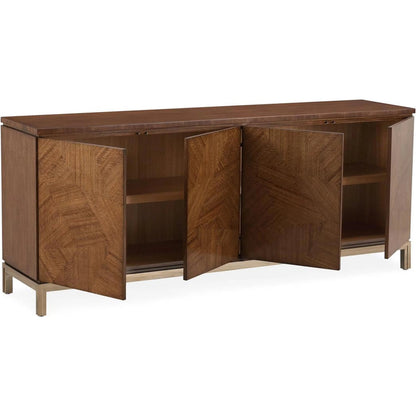 Thorne Four-Door Sideboard by John-Richard in black. Made from unique in a unique style.
