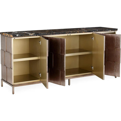Vigil Four-Door Sideboard by John-Richard in black. Made from unique in a unique style.