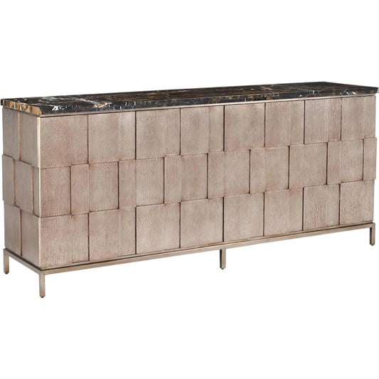 Vigil Four-Door Sideboard by John-Richard in black. Made from unique in a unique style.