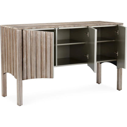 Hestia Three-Door Sideboard by John-Richard in black. Made from unique in a unique style.