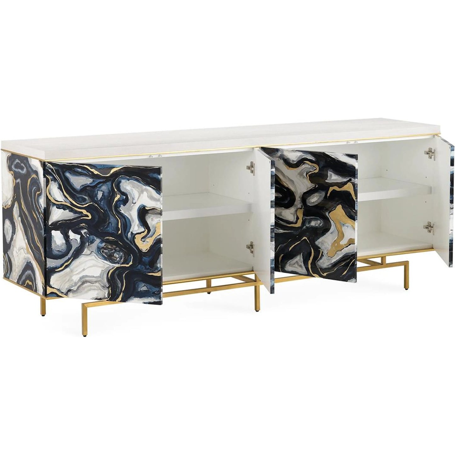 002 SI-2537476 | Additional Silo | Provenance Four-Door Sideboard by John-Richard in white. Made from unique in a unique style.