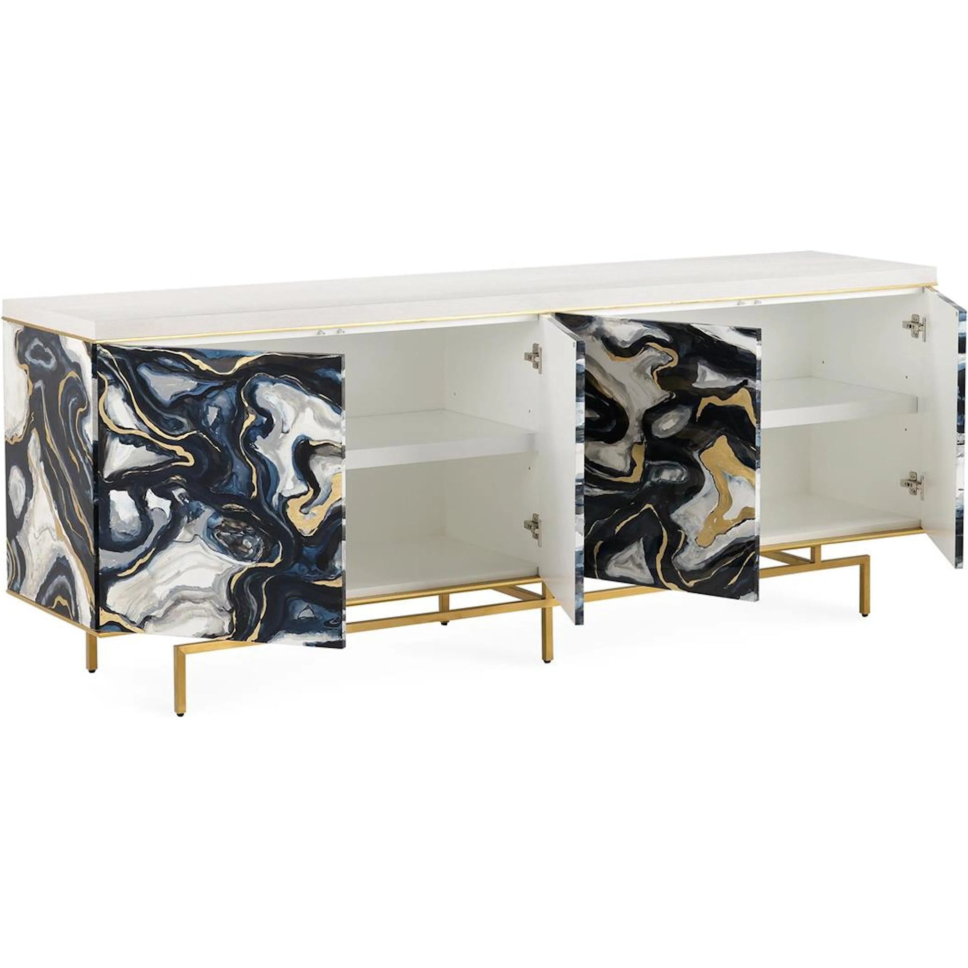 Provenance Four-Door Sideboard by John-Richard in white. Made from unique in a unique style.