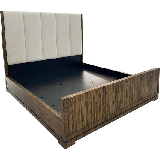Borneo King Bed by John-Richard in natural, brown, ivory. Made from ofram, fabric in a unique style.