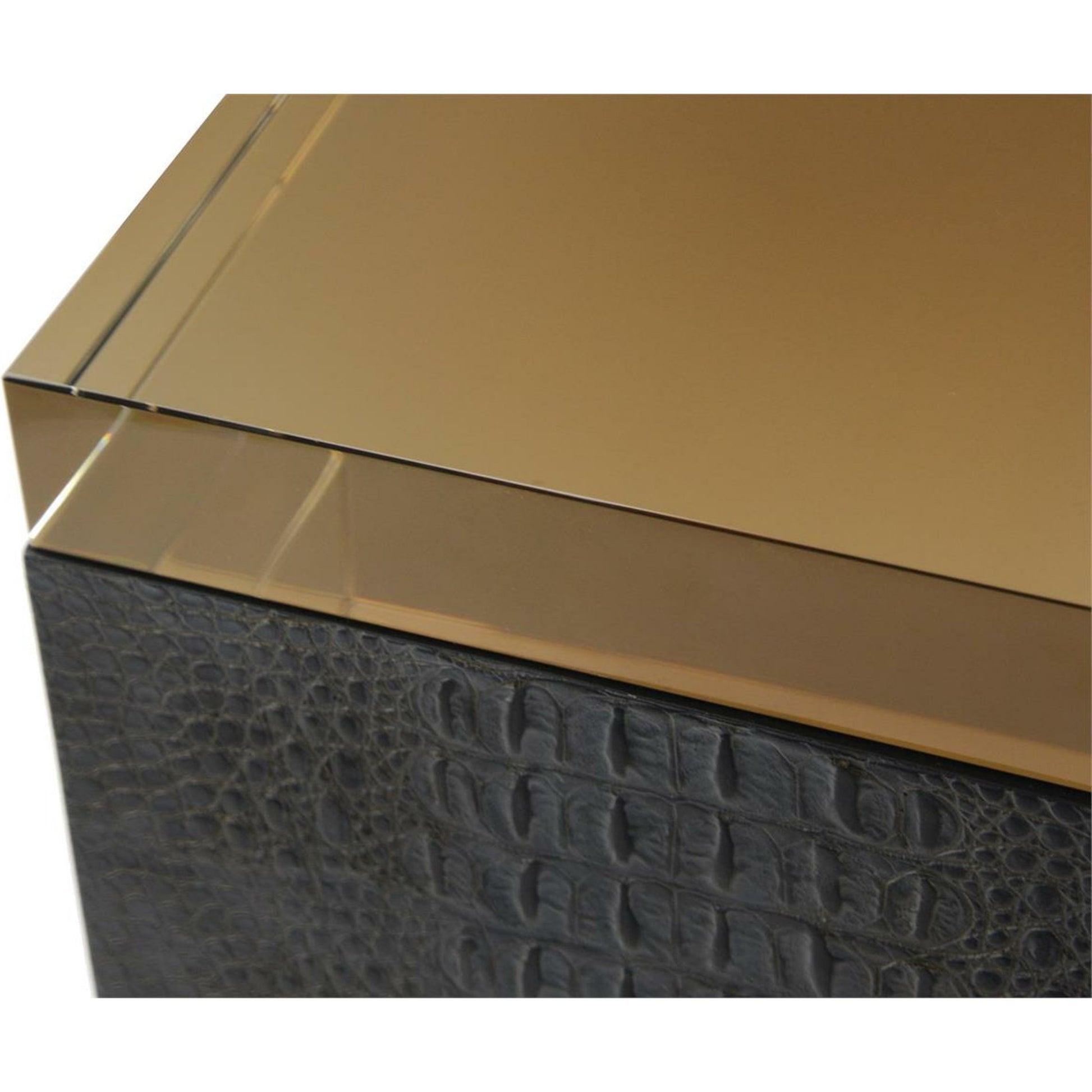 Greystoke Pedestal by John-Richard in black, gold. Made from crystal, glass in a modern style.