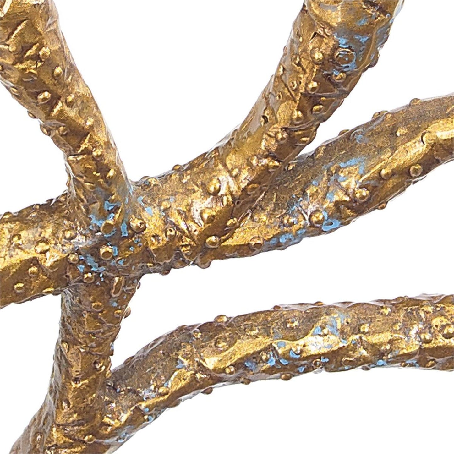 003 SR-771634 | Closeup | Branches Dining Table by John-Richard in gold and gold, glass. Made from iron, glass in a eclectic & global style.