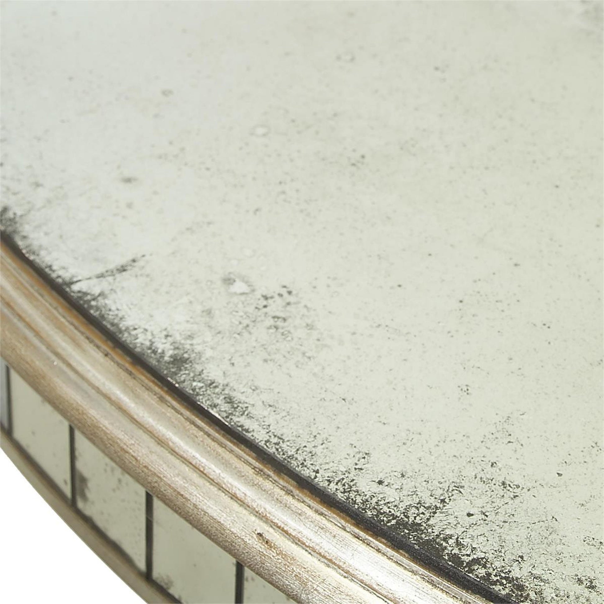 Bourbon Round Dining Table by John-Richard in silver and parisian silver. Made from acacia wood in a traditional style.