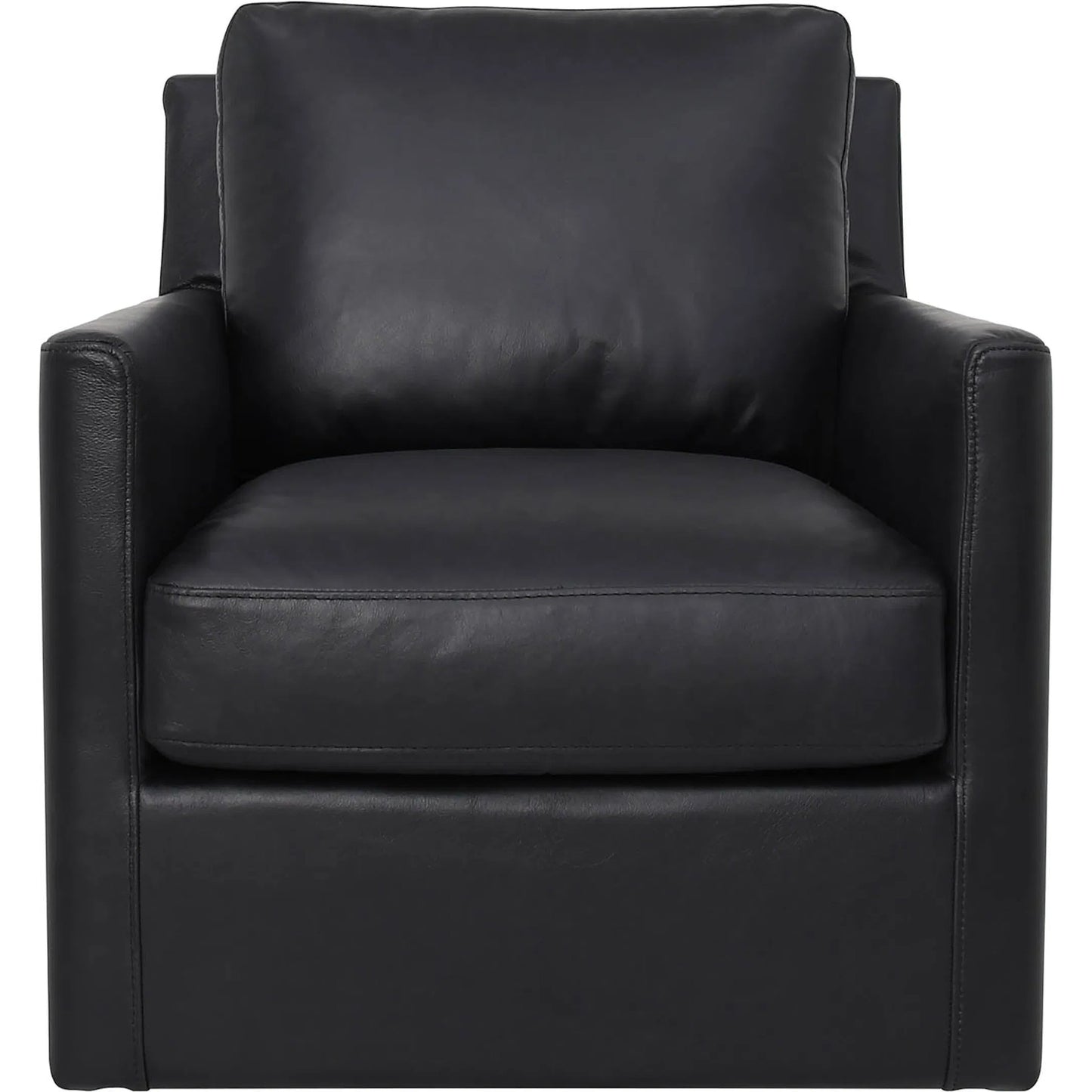 003 SI-2527507 | Additional Silo | Europa Swivel Glider by LH Imports in black. Made from top grain leather, split grain leather, meranti wood, foam, feather in a unique style.