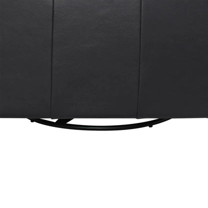 Europa Swivel Glider by LH Imports in black. Made from top grain leather, split grain leather, meranti wood, foam, feather in a unique style.