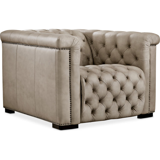 Savion Grandier Power Recliner by Hooker Furniture. Made from leather in a transitional style.