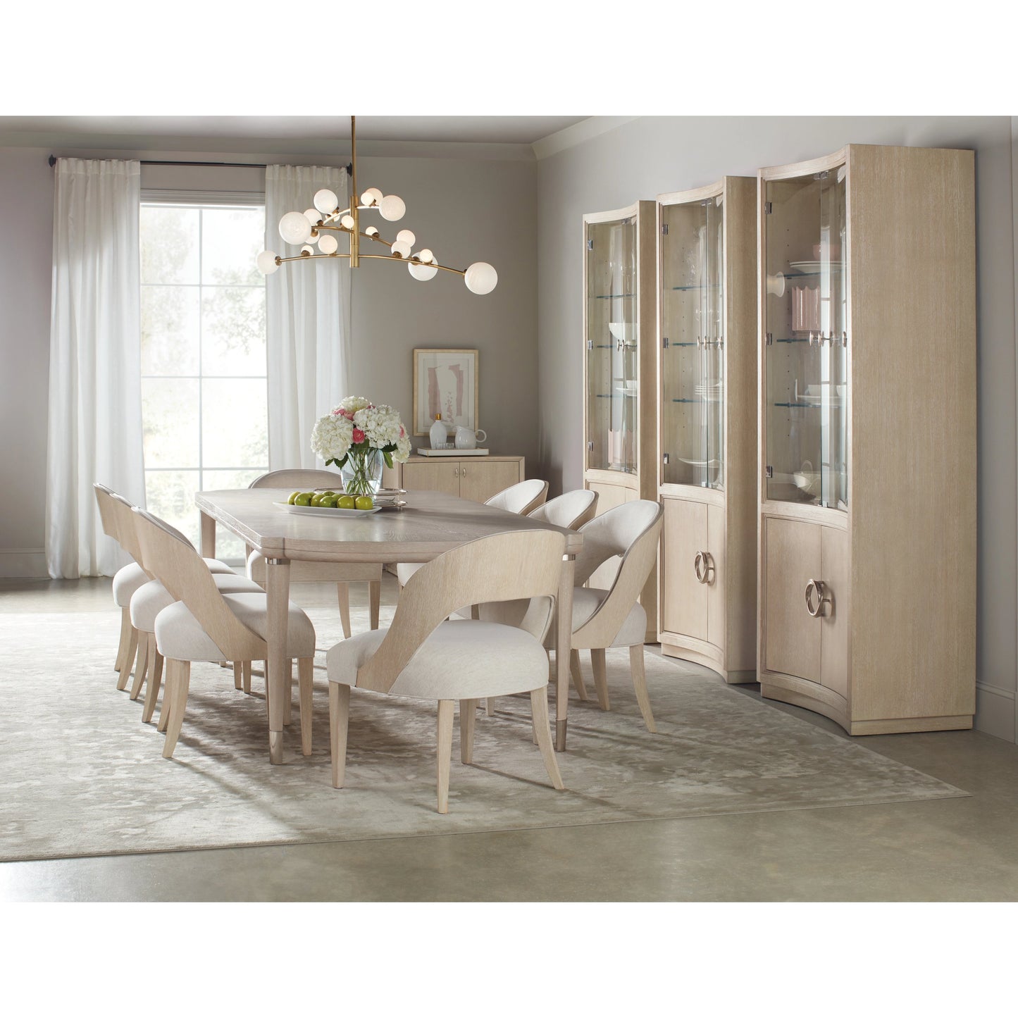 005 SI-2028936 | Lifestyle | Nouveau Chic Side Chair (Set of 2) by Hooker Furniture in nomad snow and sandstone. Made from oak veneers, fabric in a modern style.