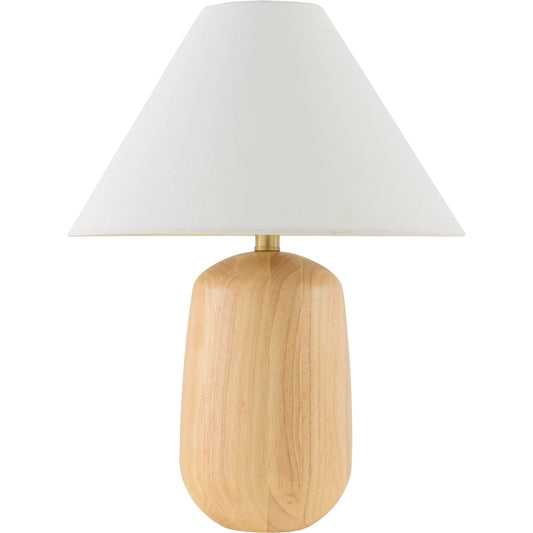 Evan Accent Table Lamp - 535756 by Surya in beige and natural. Made from wood veneer, linen, polystyrene, iron in a unique style.