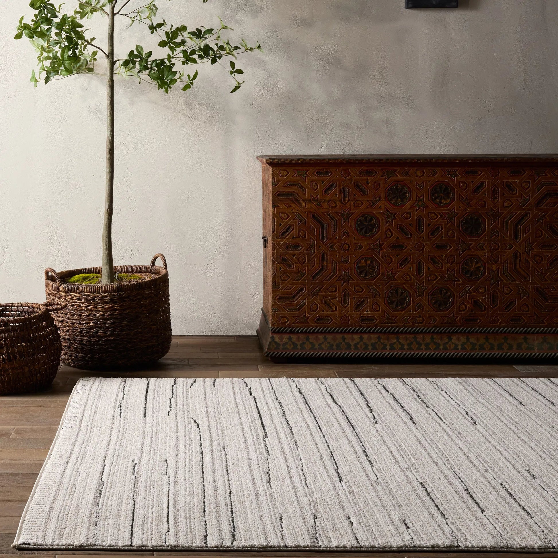 Eva EVA02 Rug by Jaipur Living in ivory, black. Made from 100% polyester in a unique style.