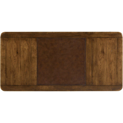 Archivist Executive Desk by Hooker Furniture in pecan. Made from pecky pecan veneers in a traditional style.