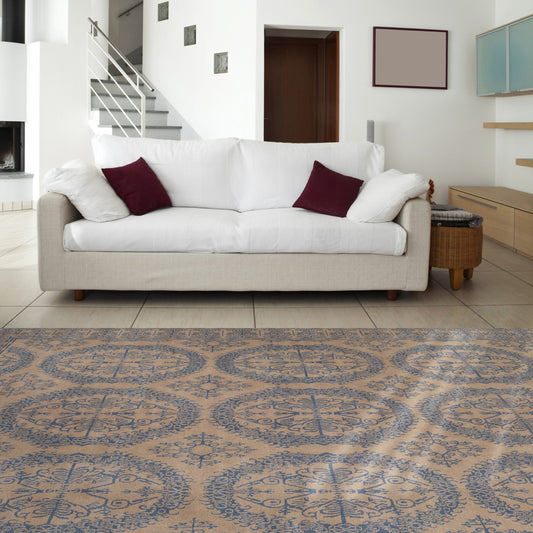Everest Rug - 6114 by Surya in tan, blue. Made from 100% hand carded new zealand wool in a unique style.