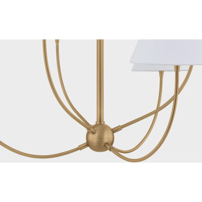 Evermore Chandelier by Troy in patina brass. Made from unique in a transitional style.