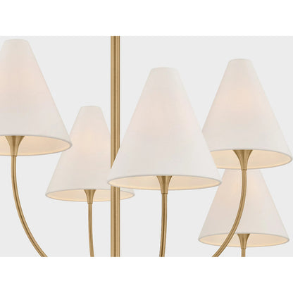 Evermore Chandelier by Troy in patina brass. Made from unique in a transitional style.
