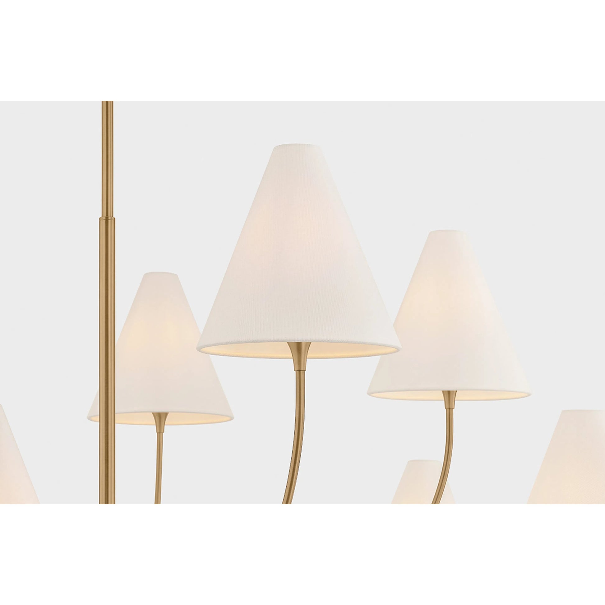 Evermore Chandelier by Troy in patina brass. Made from unique in a transitional style.