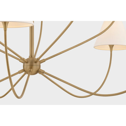 Evermore Chandelier by Troy in patina brass. Made from unique in a transitional style.