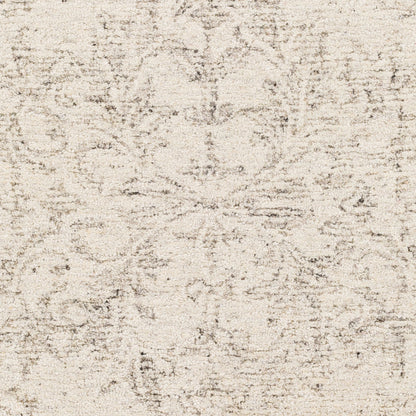 Evolution Rug by Surya in gray, charcoal, light beige, cream. Made from 70% wool, 30% viscose in a traditional style.