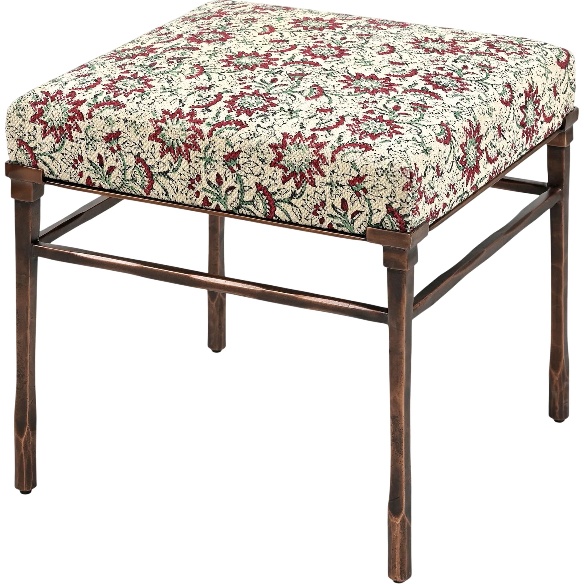 Eveena Ottoman by Surya in brushed, copper. Made from unique in a unique style.
