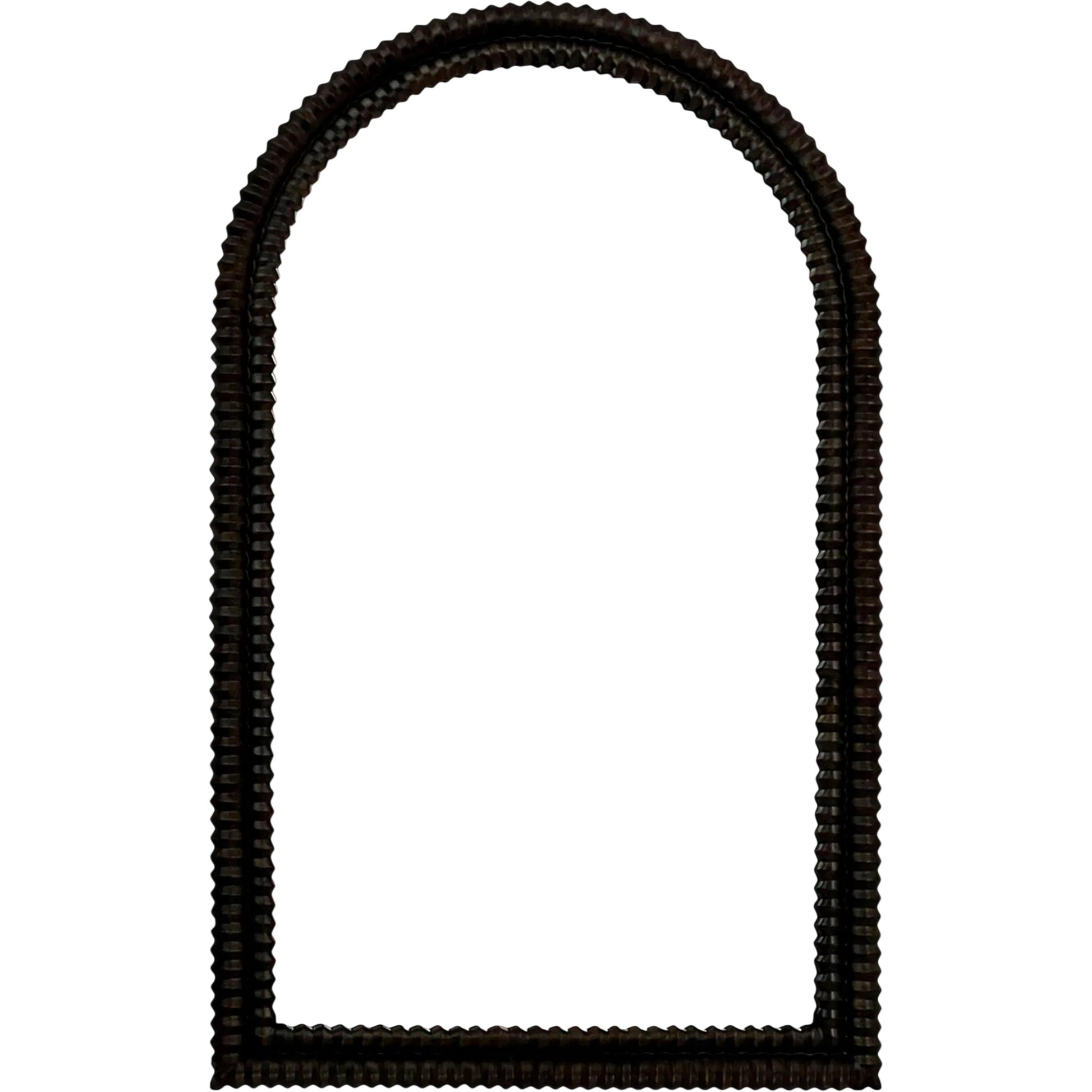 Evonne Leaner Mirror by Surya in brown. Made from mango wood in a unique style.