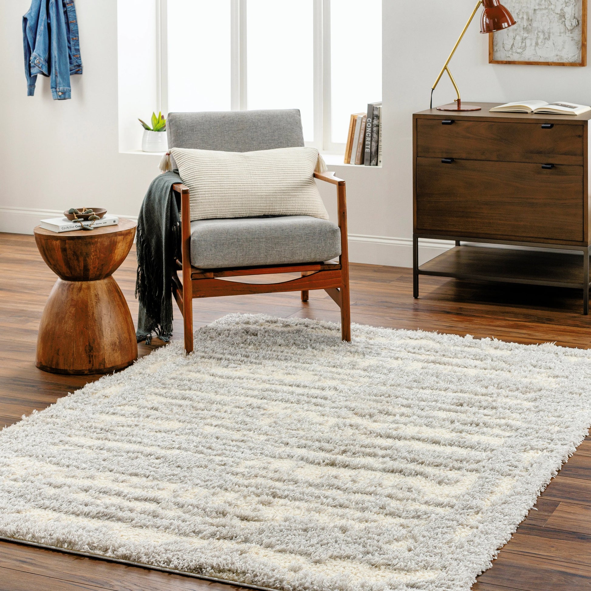Everton Plus Area Rug by Livabliss in light gray, gray. Made from main: 51% polyester, main: 49% polypropylene in a unique style.