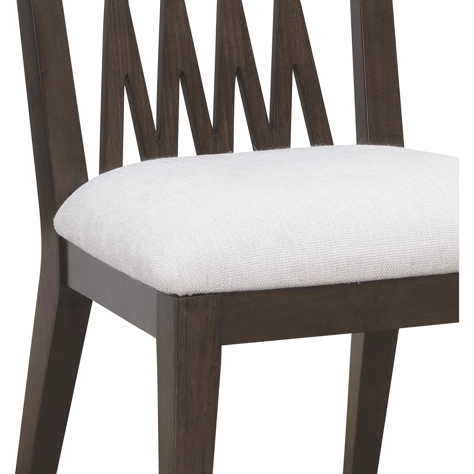 Asher Park Wood Back Side Chair by Pulaski Furniture in piano brown. Made from eucalyptus veneers in a unique style.