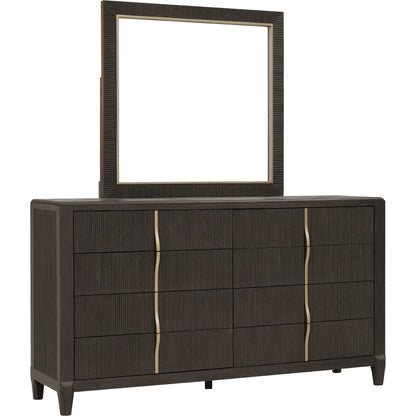 West End Loft 8-Drawer Dresser by Pulaski Furniture in tuxedo. Made from rubberwood in a modern style.
