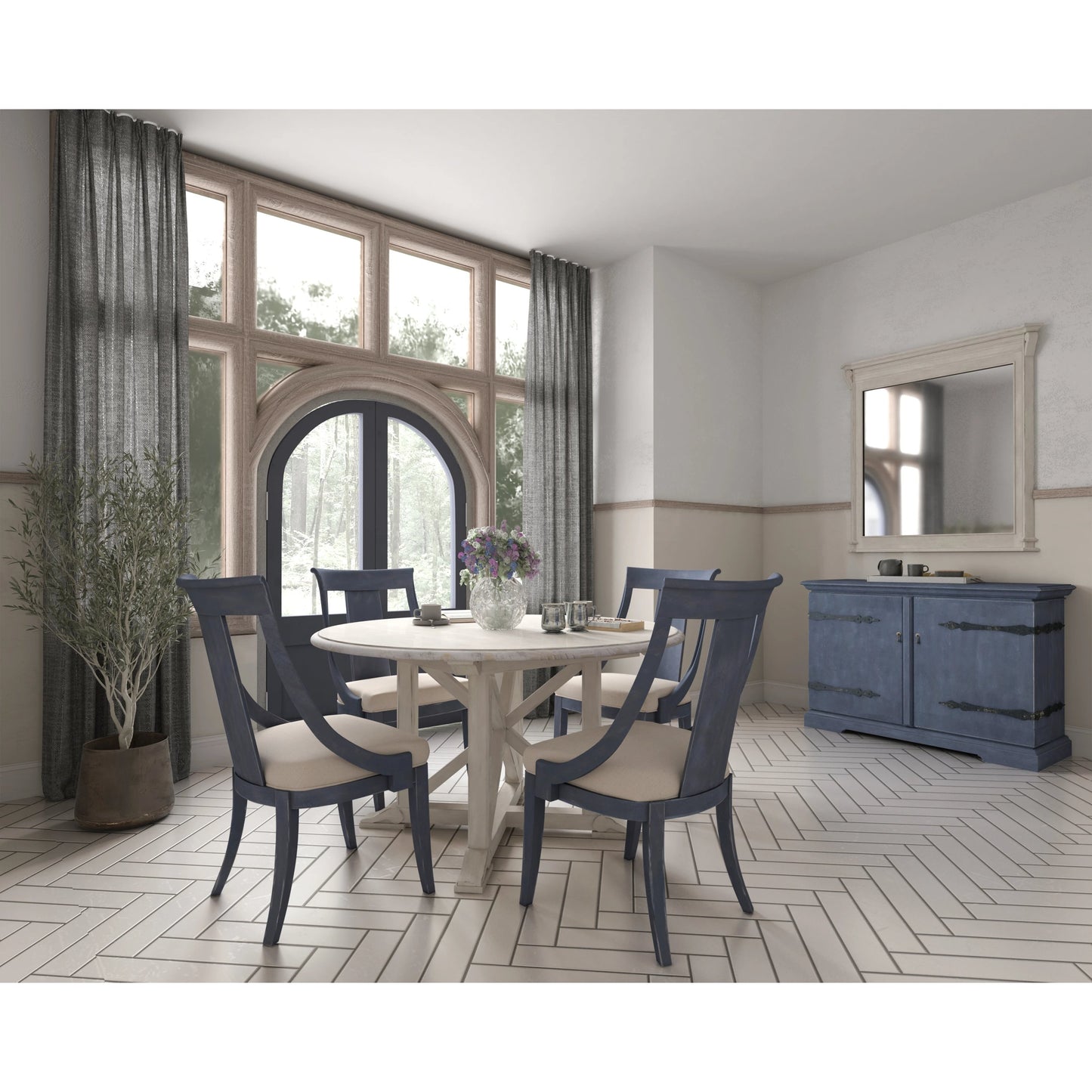 010 SI-2155731 | Lifestyle | Alcove Dresser Mirror by A.R.T. Furniture in belgian ivory. Made from acacia solids, maple veneers, mirror in a modern style.