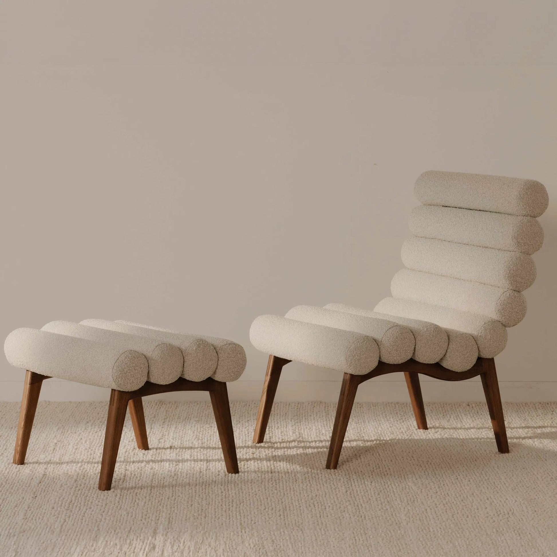 Arlo Accent Chair Performance Fabric by Moe's Home Collection. Made from upholstery: 100% polyester, ash wood legs, high density foam seat, plywood, metal frame in a unique style.