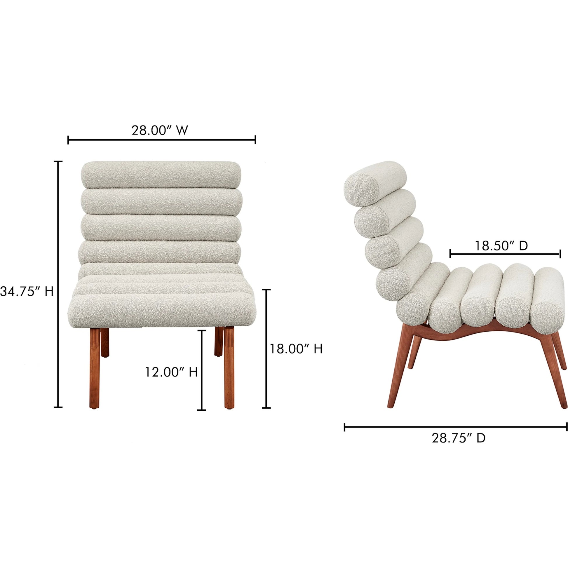 Arlo Accent Chair Performance Fabric by Moe's Home Collection. Made from upholstery: 100% polyester, ash wood legs, high density foam seat, plywood, metal frame in a unique style.