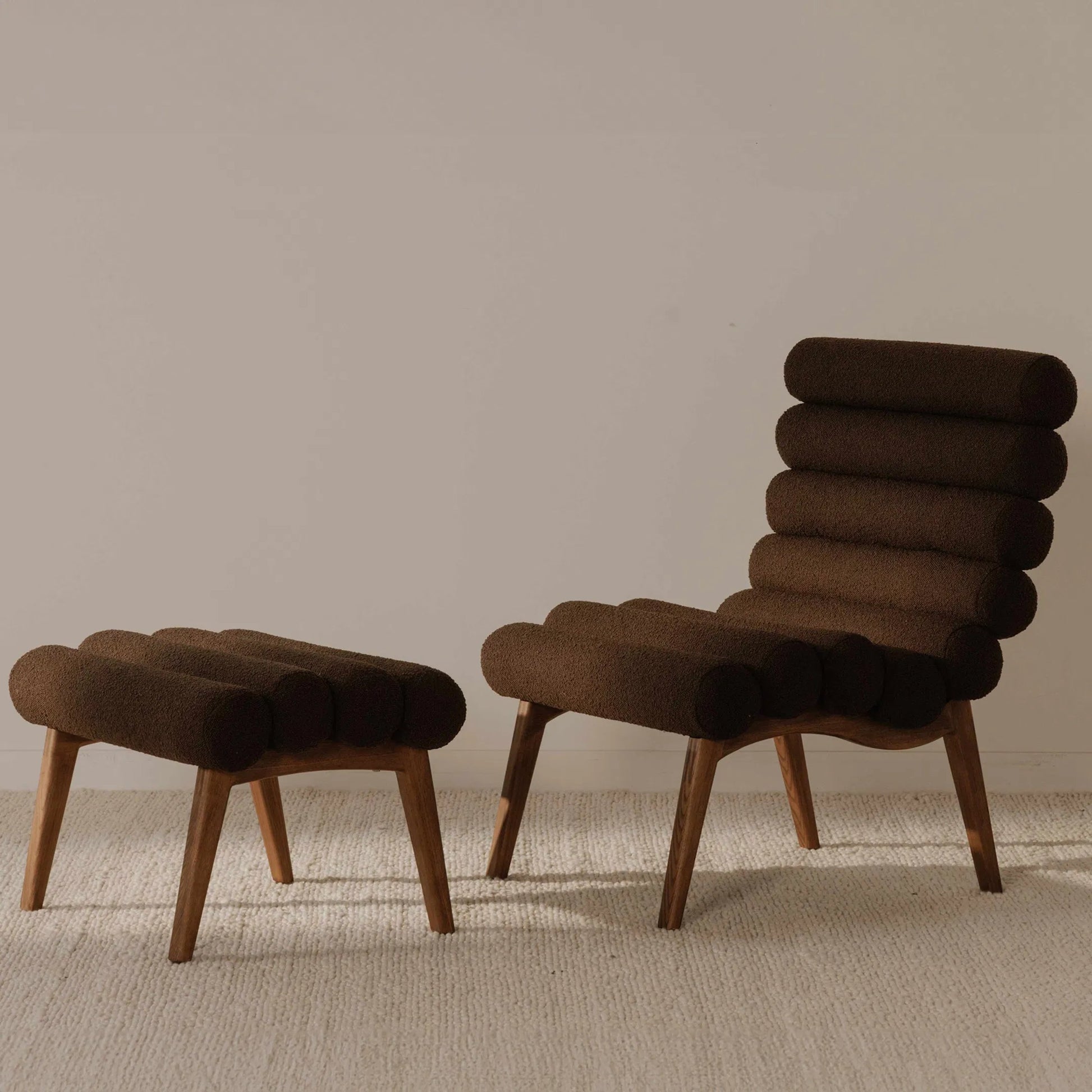 Arlo Accent Chair Performance Fabric by Moe's Home Collection. Made from upholstery: 100% polyester, ash wood legs, high density foam seat, plywood, metal frame in a unique style.