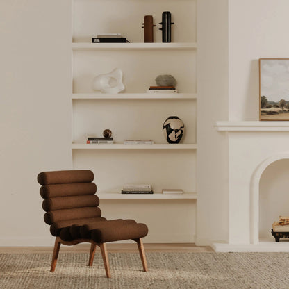 Arlo Accent Chair Performance Fabric by Moe's Home Collection. Made from upholstery: 100% polyester, ash wood legs, high density foam seat, plywood, metal frame in a unique style.